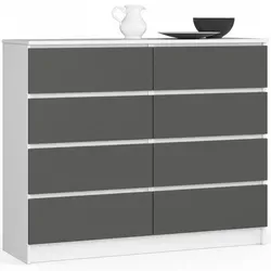 Raumhirsch Kommode, Weiß, 120x99x40 cm – Modernes Sideboard mit 8 Schubladen - Vielseitige Kommode für Wohnzimmer, Schlafzimmer und Büros. Mit 8 geräumigen Schubladen und robustem Design aus laminierter Möbelplatte bietet sie optimale Aufbewahrungslösungen für jeden Raum.