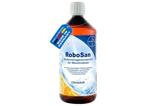 HERRLAN Wischroboter Bodenreiniger - Konzentrat Fussbodenreiniger (1000 ml RoboSan mit Citrus-Duft)
