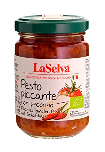 LaSelva Bio Pesto piccante con pecorino, pikantes Tomaten Pesto mit Schafskäse 130 g
