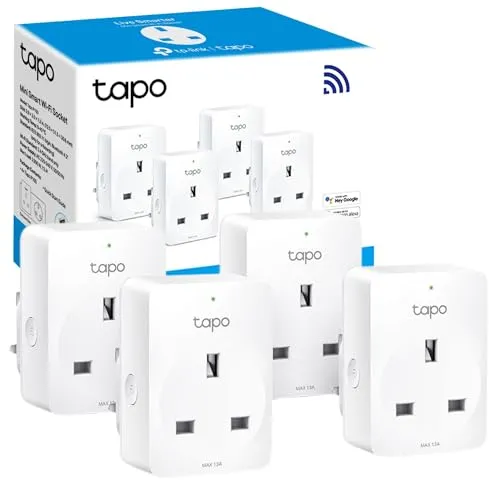 TP-Link Tapo Smart Plug Wi-Fi Outlet, Works with Amazon Alexa (Echo and Echo Dot), Google Home, Wireless Smart Socket, Device Sharing, Without Energy Monitoring, No Hub Required - Tapo P100 (4-Pack)
