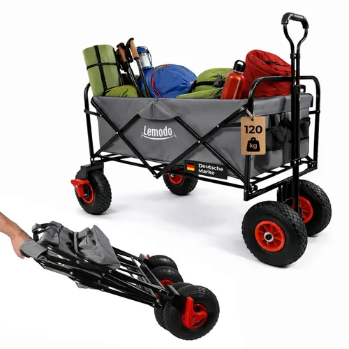Faltbarer Bollerwagen blau, 120 kg Tragkraft in blau von Lemodo