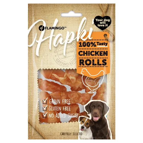 Flamingo Hundesnack Hapki Rolle mit Huhn 85 g, NEU