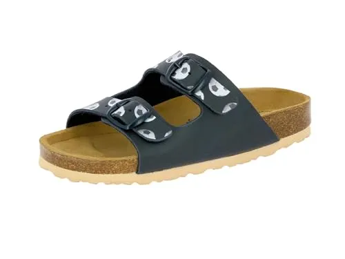 Lico Jungen BIOLINE KIDS Pantoletten, Marine/Weiß, 28 EU - Clogs & Pantoletten für Jungen mit verstellbaren Schnallen und einem bequemen Kork-/Kautschuk-Fußbett für optimalen Tragekomfort.