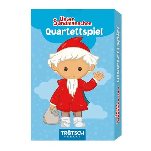 Trötsch Unser Sandmännchen Quartettspiel - Kartenspiel mit 32 farbenfrohen Spielkarten, fördert das Gedächtnis und macht Spaß für die ganze Familie