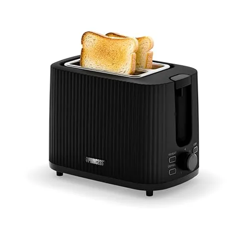 Princess Toaster Wave Edelstahl-Optik, 2 Scheiben, 7 Bräunungsstufen