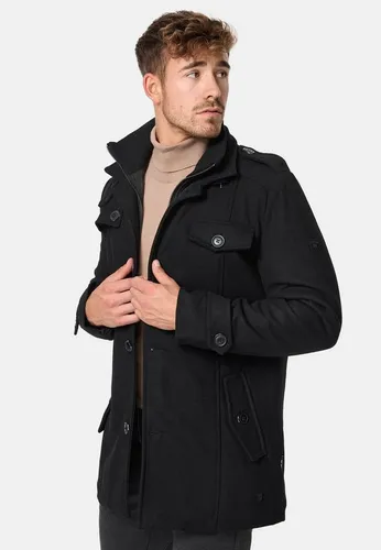 Indicode Kurzmantel Brandon - Eleganter Kurzmantel für Herren, ideal für Herbst & Winter. Hochwertige Wollqualität mit bequemen Strickkragen für optimalen Schutz vor Wind und Wetter.