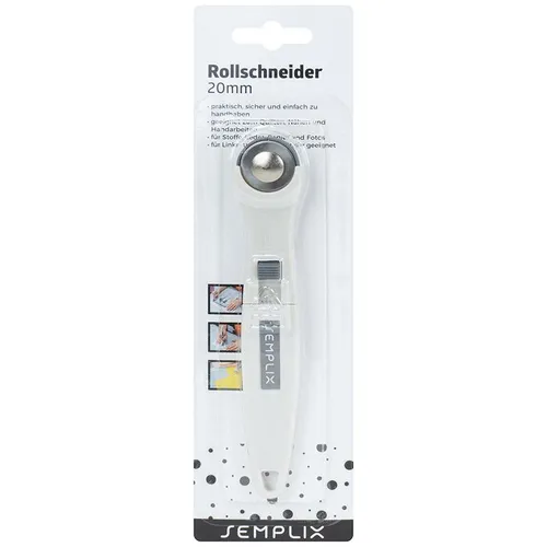 Semplix Rollschneider Super Mini 20mm grau für kleine schmale Schnitte schneiden