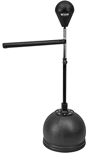 Bad Company Punchingball Boxstand BCA-135 - Höhenverstellbarer Standbox-Trainer mit einzigartiger Spinning Bar zur Verbesserung von Schnelligkeit und Treffsicherheit. Robuste Boxbirne aus Polyurethan für intensives Training, ideal für Zuhause und im Boxclub.