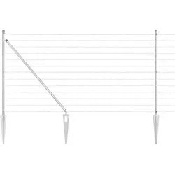 vidaXL Zaun mit Pfosten Silber 1 x 25 m aus Stahl - Gartenzäune, wetterfest und rostbeständig mit pulverbeschichteter Oberfläche für langlebige Eleganz und einfachen Aufbau – ideal für Gärten und Terrassen.