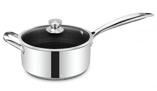 Stieltopf Saucentopf Kasserolle Glasdeckel Ø 24 Edelstahl AntiHaft Rungassi PSA24