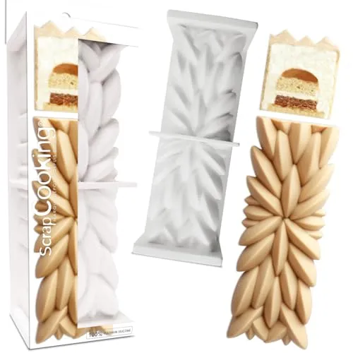 ScrapCooking - Instant 3D Silikonform - Kuchenform 25 x 8 x 8 cm - Professionelle Qualität – Gebäck Dessert Backform -Weiß - 2893