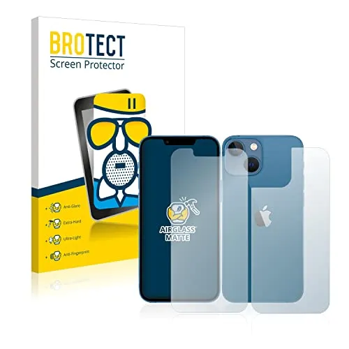 BROTECT Entspiegelungs Schutzglas für Apple iPhone 13 mini (Display+Rückseite) Schutzfolie Panzer Folie Glas Matt [Extrem Kratzfest 9H, Anti-Reflex]
