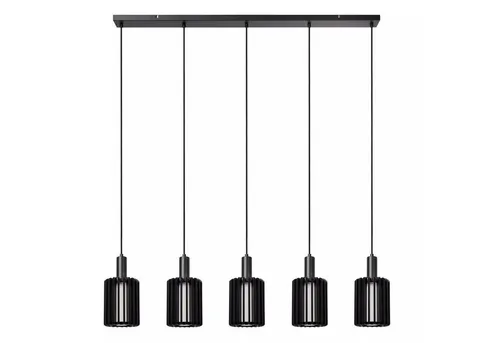 Licht-Erlebnisse Pendelleuchte UBEON, ohne Leuchtmittel, Aluminium Glas E27 H: max. 164 cm Schwarz länglich Modern