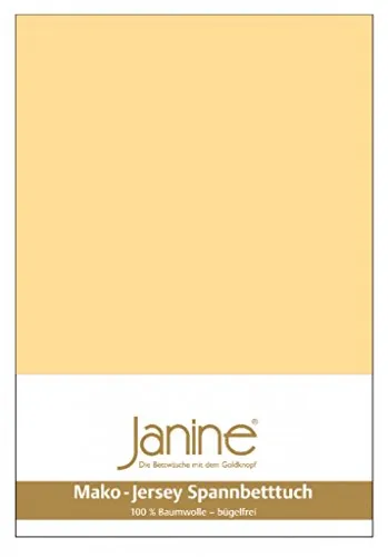 Janine Spannbettlaken Mako Feinjersey Classic Jersey 5007, Größe:90 x 190-100 x 200 cm, Farbe:vanille 23