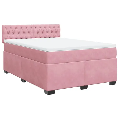 vidaXL Boxspringbett Dunkelrosa 140x200 cm mit Matratze von vidaXL