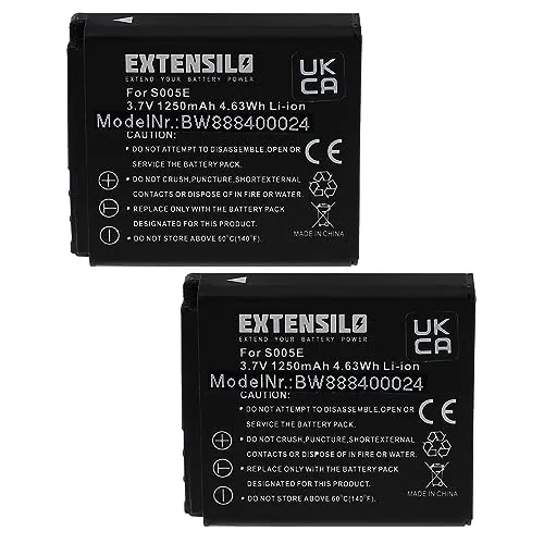 EXTENSILO 2X Akku kompatibel mit Leica C-Lux 1, D-Lux 3, D-Lux 2 Kamera (1250 mAh, 3,7 V, Li-Ion)