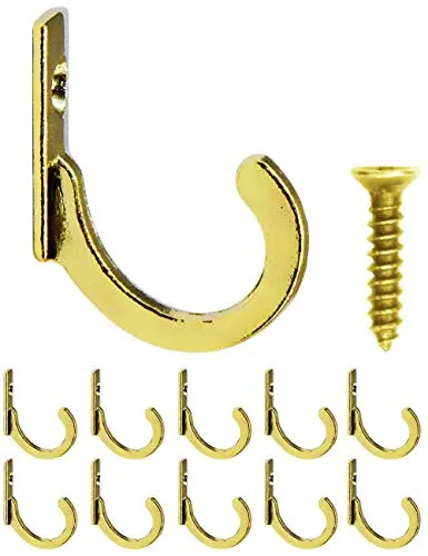 Fuxxer 10 Bilder-Haken Mini, Eisen-Haken, Gold Messing, Vintage Retro, 23 mm, 10er Set