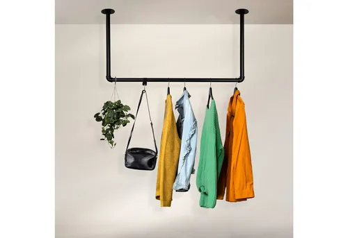 RSR Hangers Kleiderstange U-Form – Stilvolle Garderobe in Schwarz - Kleidersystem im modernen Industrial Design, ideal für die Deckenmontage. Bietet Platz für Ihre Kleidung und schafft Ordnung in jedem Raum.