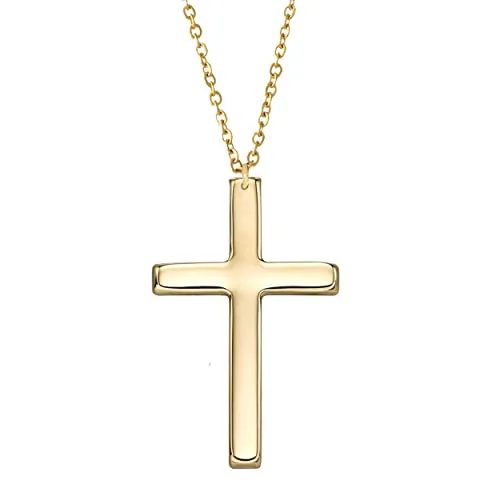 Kritz Damen Halskette Kreuz Gold - Anhänger religiöser Kreuz minimalistisch mit Verstellbare Kette - Schmuck Modisches Geschenk für Frauen
