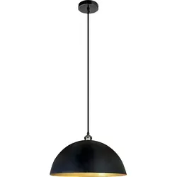 Retro Pendelleuchte E27 Fassung schwarz gold - Stilvoller Lichtspender - Die TRANGO Pendelleuchte vereint modernes Design mit Funktionalität. Ideal für jeden Wohnraum, sorgt sie für eine stilvolle Atmosphäre. Hergestellt aus hochwertigem Metall und mit einem eleganten Textilkabel.