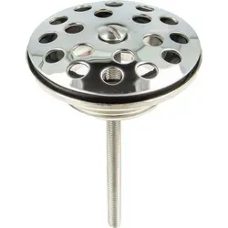 tecuro Universal Ablaufventil 1 1/4 Zoll x Ø 63 mm, Siebplatte Edelstahl poliert