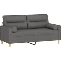 vidaXL 2-Sitzer-Sofa Dunkelgrau mit Zierkissen von vidaXL