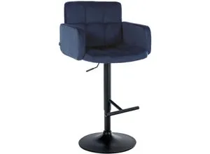 CLP Barhocker Los Angeles Samt - Höhenverstellbar und Drehbar - Barhocker mit edlem Samtbezug und Metallgestell, stufenlos höhenverstellbar und 360° drehbar für höchsten Sitzkomfort. Ideal für moderne Einrichtungsstile.