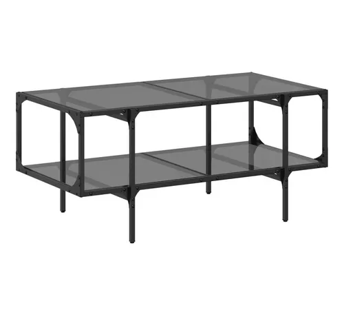 furnicato Couchtisch Moderner 98,5x50x45 cm aus schwarzem Glas und Holzwerkstoff - Eleganter Couchtisch für stilvolle Wohnzimmer. Die großzügige schwarze Glasplatte bietet Platz für Snacks und Deko. Robuste Holzwerkstoffe und ein stabiles Edelstahlgestell garantieren Langlebigkeit und Pflegeleichtigkeit.