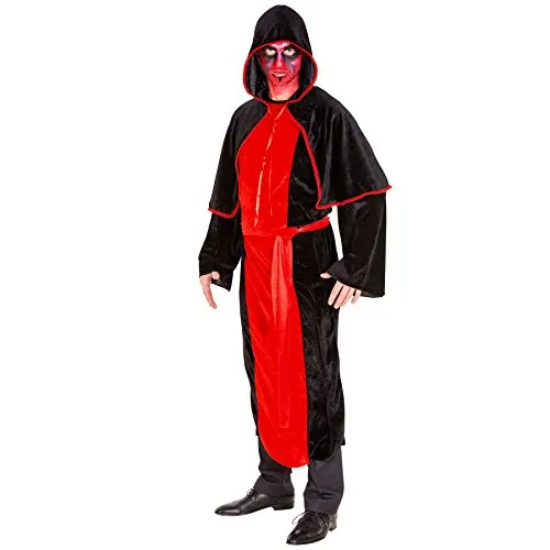 dressforfun Herren Vampir Kostüm Teufel Dämon Herrenkostüm inkl. langem Gewand, extra Cape und Schärpe (XL | Nr. 300176)