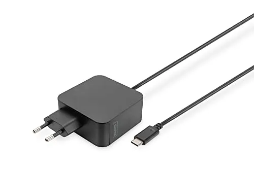 DIGITUS Ladegerät 65 W – Mit USB-C Ladekabel – Schnellladegerät Power Delivery (PD 3.0) – Für MacBook Pro/Air, Lenovo, ThinkPad, HP, Dell, ASUS, Acer & Mobilgeräte – Schwarz