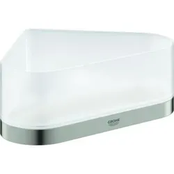 GROHE Eck-Duschablage mit Halterung | supersteel - Toilettenpapierhalter mit verdeckter Befestigung und GROHE Starlight Oberfläche, langlebig und pflegeleicht, ideal für stilvolle Badezimmer.