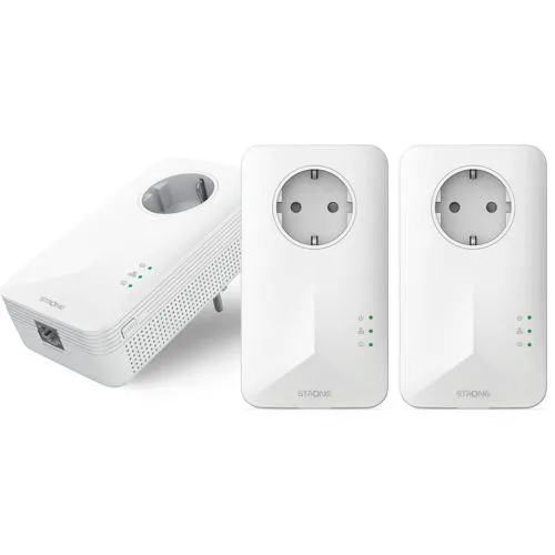 Strong POWERL1000TRIEUV2 Powerline Adapter - Powerline Adapter für stabile Internetverbindungen über das Stromnetz, ideal für Streaming und Gaming ohne Verzögerungen.