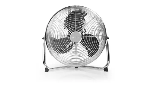 Tristar VE-5937 Bodenventilator – 36 cm – Metall, Edelstahl / Schwarz - Ventilatoren: 3 Leistungsstufen mit bis zu 1270 U/min, 4355 m³/h Luftstrom und 130° einstellbarer Winkel für optimale Kühlung.