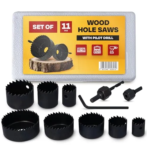 Instalguru Lochsägen Satz 19-64 mm Set Lochsäge Bohrkronen Dosenbohrer Genauen Lochbohrer Trockenbau für Holz Gipskarton Spanplatten PVC-Platten Präzise Löcher