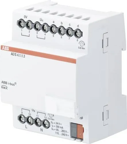 ABB Stotz S&J Analogeingang AE/S4.1.1.3 - Sonstige Elektroinstallationsartikel mit integrierter 24 V DC-Spannungsversorgung für präzise Signalverarbeitung von bis zu vier analogen Eingangssignalen.