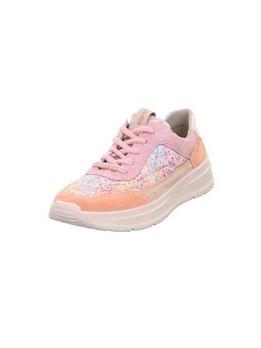 Legero Damen Sprinter Sneaker - Mehrfarbig Rosa 9560, 36 EU - Damen-Sneaker mit stylischer Velours- und Textilkombination, herausnehmbarer Einlegesohle und atmungsaktivem Bambusfutter für optimalen Komfort.