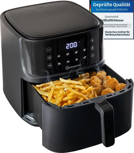 Sommertal Heißluftfritteuse HF760-7,6L XXL Airfryer von Sommertal