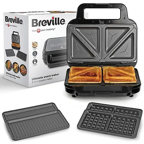 Breville 3-in-1 Sandwichmaker | Extra tiefe Platten für Sandwiches, Waffeln & Paninis
