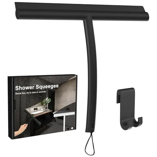 Effizienter Duschwischer aus Silikon – Tragbarer Abzieher für Fenster und Badezimmer - Duschabzieher für mühelose Reinigung von Glas und Fliesen, geräuschlos und mit praktischem Aufhängesystem für einfache Lagerung.