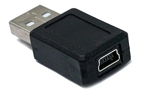 SYSTEM-S USB 2.0 Adapter Typ A Stecker zu Mini Buchse Kabel in Schwarz