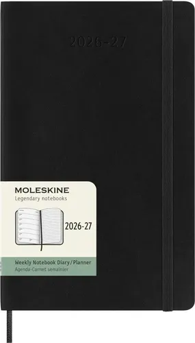Moleskine 18 Monate Wochenkalender 2026/2027, L/A5 - Praktischer Wochenkalender für 18 Monate, ideal für die Organisation von Terminen und Aufgaben. Kompakte Größe und hochwertiges Design für stilvolle Planung.