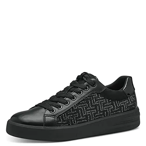 Tamaris Damen Low-Top Sneaker mit Wechselfußbett, Black Uni, 38 EU - Stylische Low-Top Sneaker für Damen, ideal für Freizeit und Alltag. Mit bequemem Wechselfußbett und modischer Plateausohle für optimalen Tragekomfort.