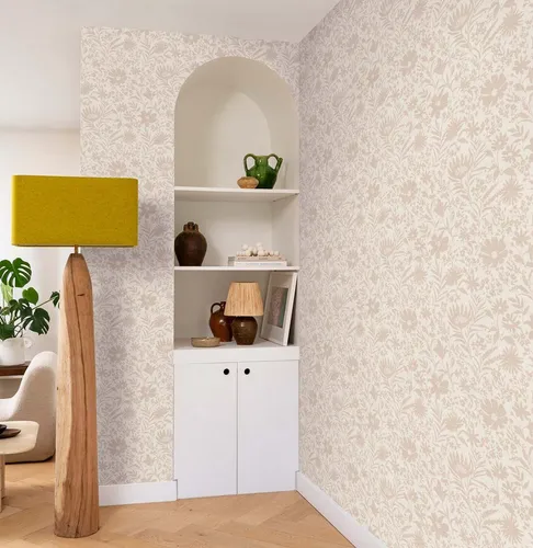 Rasch Vliestapete Floral Abstrakt Leinenoptik Creme Beige 330403 Paraiso