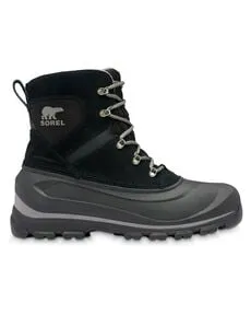 Sorel Herren Buxton Lace Boot WP - Wasserdichte Schneestiefel in Black, Quarry, 42 EU - Wanderschuhe mit hochwertiger Verarbeitung, ideal für Alltag und Freizeit, bieten Komfort und Stil bei jedem Wetter.