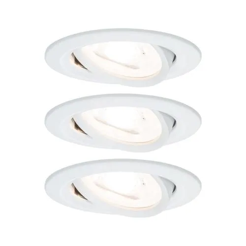 Paulmann 93467 Einbauleuchte 3er Set LED GU10 19.5W - Moderne Einbauleuchten im 3er Set, energieeffiziente LED-Technologie für helles Licht und elegantes, mattes Weiß, perfekt für Wohnräume und Akzentbeleuchtung.