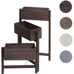 Mendler Pflanzregal T275 - Vintage Blumenständer aus Holz - Pflanzenregale mit 3 Körben für Pflanzen, klappbar und dekorativ im Shabby-Look, ideal für jede Umgebung und ohne Aufbau.