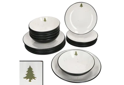 MamboCat Tellerset 18tlg CHRISTMAS PANTHER aus Steingut