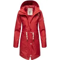 Navahoo Damen Übergangsjacke Tropical Stormoo Red, wasserdichter Regenmantel mit Kapuze - Funktionsjacke mit super Länge, wasser- und winddichtem Material und modischem Design für alle Outdoor-Aktivitäten in der Übergangszeit.