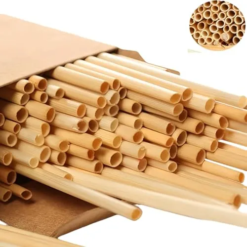Stück Wildbienen Nisthülsen aus Naturbambus, 15 cm Länge, Umweltfreundliches Insektenhotel Füllmaterial für Insektenhotel und Hummelhaus, Nachfüllpackung für Solitärinsekten-Nisthilfen im Natursch 100
