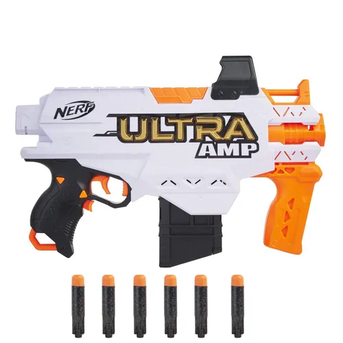 NERF Ultra Amp Motorized Blaster, 6-Dart Clip, 6 Ultra Darts, Compatible Only Ul